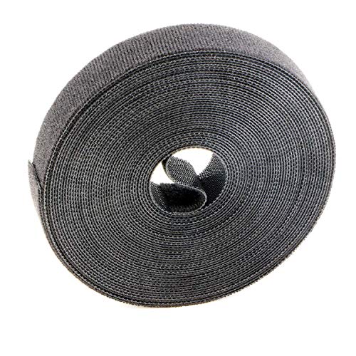 Reusable Fastening Tape Cable Ties 3/4 Inch Double Side Hook Roll (10 Yard, Black Upgraded Version) - color: Black Upgraded Version, size: 10 Yard