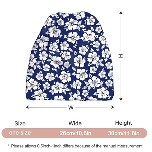 Art Owl Women's Slouchy Beanie Hat Cute Turban Hats Cancer Headwear Caps Baggy Skull Sleep Scarf - color: Blue Floral