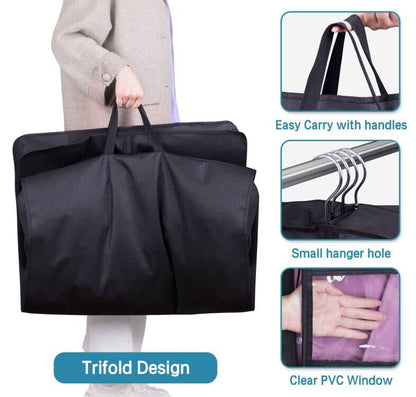 KIMBORA 60" Dress Garment Bags for Hanging Clothes Travel, Gusseted Garment Bags for Closet Storage with Handles for Long Gowns, Coats（3 Packs） - size: 60"