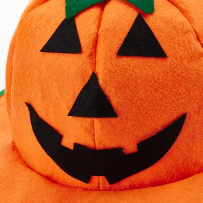 Adults Halloween Pumpkin Hat Jack O Lantern Hat Funny Pumpkin Deco Cap Halloween Party Costume for Women Men - color: Yellow