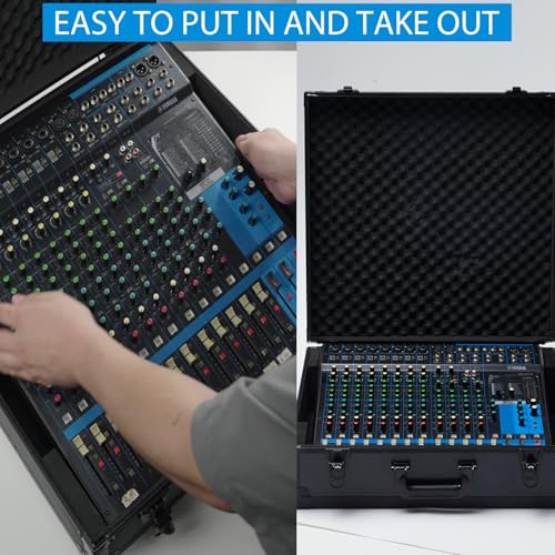 Mixer Case for Yamaha MG16XU/ MG20XU | Protective Hard Shell Carrying Storage Gig Bag Case for Mackie ProFX16V3 / Tascam Model 16 with EVA Foam | Fits Mixer Size up to 19.7’’ X 17.4" X 5.2"