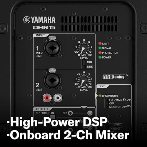 Yamaha DHR Series Powered Speaker, 1000W, 15" LF, 1.4" HF Compression Driver With Plywood Enclosure and Integral Rigging | 1.4 HF Compression Driver With Plywood Enclosure and Integral Rigging, 15 LF - style: DHR15