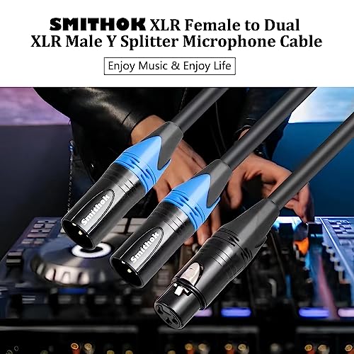 Smithok XLR Splitter Cable,Female to Dual Male Y Cable (XLR Splitter 1 Female to 2 Male),Balanced Microphone Splitter Cord Audio Adaptor - 1.6ft /0.5m (Pack of 2) - size: 1pack*1.6ft (Pack of 2)
