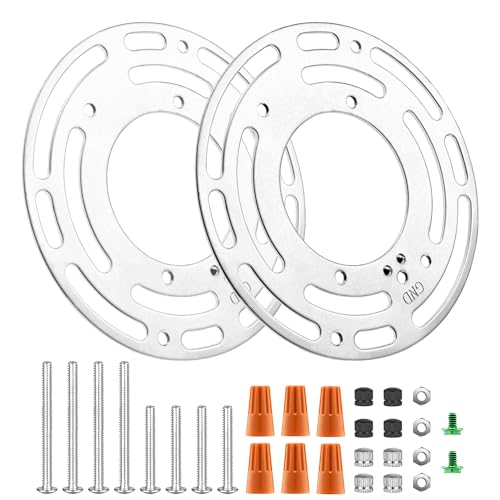 2 Pack Universal Mounting Bracket, 4 Inch Steel Round Light Crossbar, For Wall, Ceiling, Chandelier - color: Silver 1