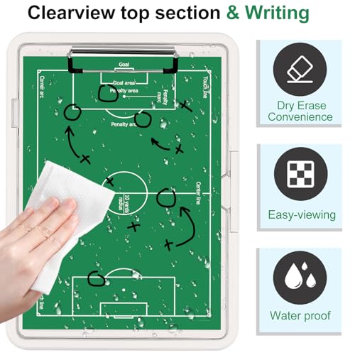 Clipboard, Clipboard with Storage, Heavy Duty Clip Boards 8.5x11, Protective Over Molded Edge, Plastic Clipboards, Contractor Folder with Internal Pen Pouch for Driver (White) - color: White
