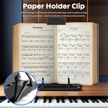 Resulzon Paper Stand Document Holder with 7 Adjustable Positions, Paper Holder Stand for Desk When Typing for Reading A4 Letter, Books, Receipts, Sheet Music, Textbooks