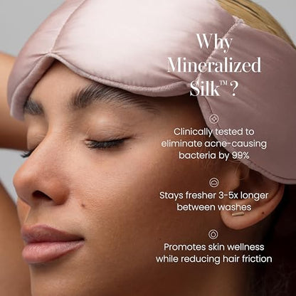 nodpod Mineralized Silk Gentle Pressure Sleep Mask, Weighted Eye Mask | Patented Light Blocking Design for Sleeping, Travel & Relaxation, Bead Filled, Machine Washable, BPA-Free, Petal - color: Petal Silk