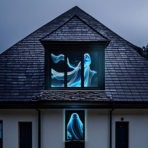 Holographic Rear Projection Screen Foldable: Indoor Projection Screens 50" x 89" Projectors Halloween Video Movie Night for Hang wall Mounting