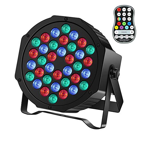 Rechargeable Stage Par Lights U`King RGB 36 LED Battery Powered Par Wireless Uplights with DMX and Remote Control Uplighting Light for DJ Disco Events Wedding Birthday Party Indoor Live Show Bar - color: 36 LED-1 Pack