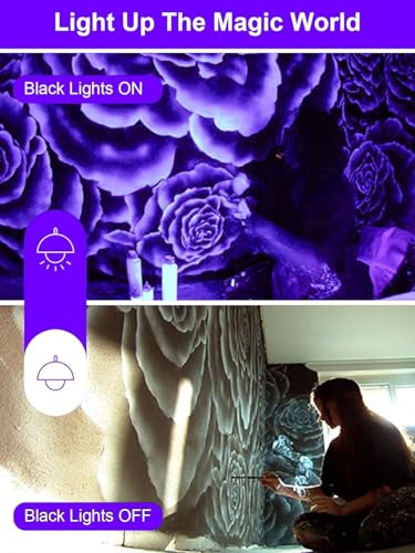 ZUCKEO Blacklight Spotlight Outdoor 15W Halloween Black Light Spot Light with US Plug, IP66 Landscape Black Lights Fixtures for Glow Party Fluorescent Yard Garden House Decorating(6Pack) - size: 6 Pack