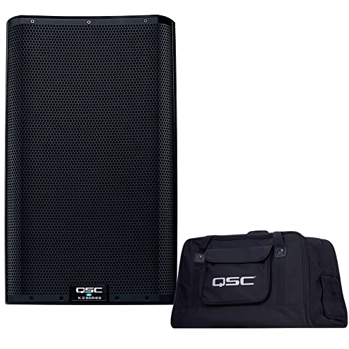 QSC K12.2 Active 12" Powered 2000 Watt Loudspeaker Bundle with QSC K12 TOTE Soft Tote Bag