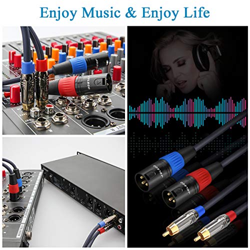 JOLGOO 50 Feet RCA to XLR Cable, Dual RCA Male to Dual XLR Male, 4N OFC Wire, for Amplifier, Mixer, Microphone, AV Receiver, Hi Fi Stereo Audio System, Home Theater, Speaker, CD, DVD, Mixing Console - size: 50 Feet, style: Dual RCA Male to Dual XLR Male