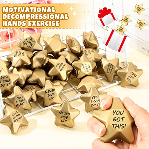 Deekin 36 Pcs Star Stress Balls Foam Relief Toys Bulk,Motivational,1.6 Inch | Mini Star Squeeze, Portable Pocket Size, Anxiety, Perfect Teacher Incentives, Office Stress Relief & Party Favor Supplies - size: 1.6 Inch, style: Motivational