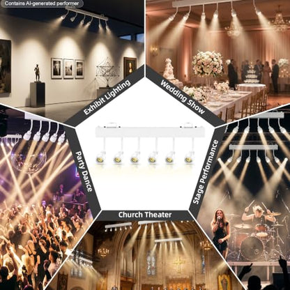 180W Warm Yellow LED Pinspot Light Bar&160W 6PC RGBW 4IN1 LED Stage Pinspot Light Bar 15°~60° Manual Zoom for Party Wedding Church Stage DJ Club Bar