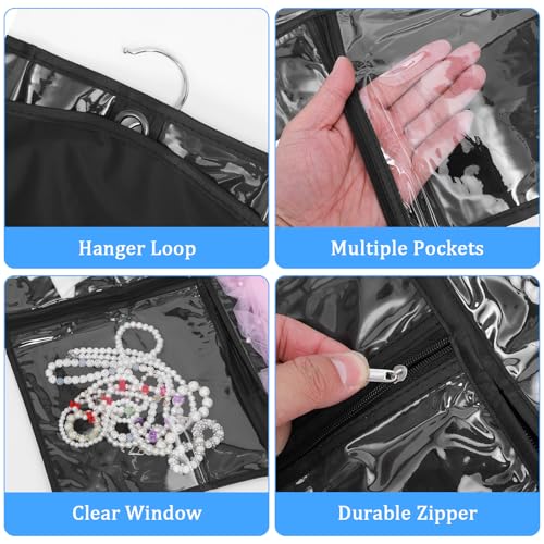10 Pack Garment Bags for Dance Costumes, 40" Garment Bags for Hanging Clothes with 3 Clear Zipper Pocket, Waterproof Cheer Uniform Garments Bag for Dance Competition, Travel, Closet Storage (Black)