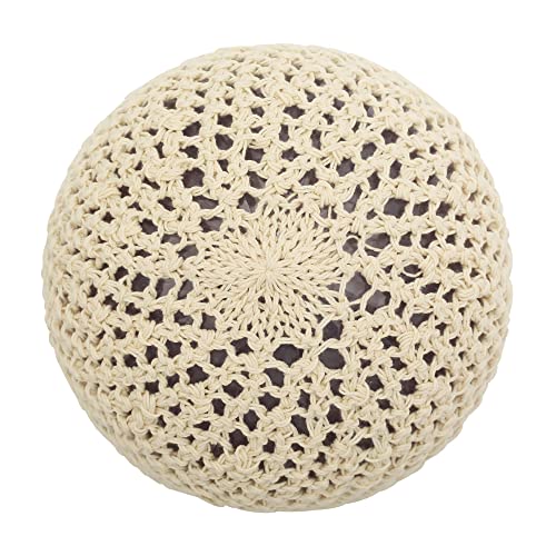 ZLYC Women Cotton Crochet Slouchy Beanie Hat Handmade Knit Summer Skull Cap | Lightweight breathable,boho casual chic look,travel photos festival party,café commute daily wear,beach concert gathering - color: Flowers Beige