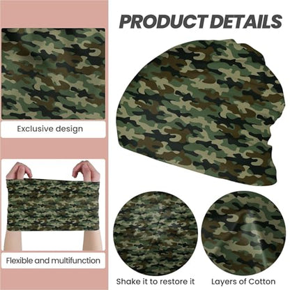 Art Owl Women's Slouchy Beanie Hat Cute Turban Hats Cancer Headwear Caps Baggy Skull Sleep Scarf - color: Camouflage Print