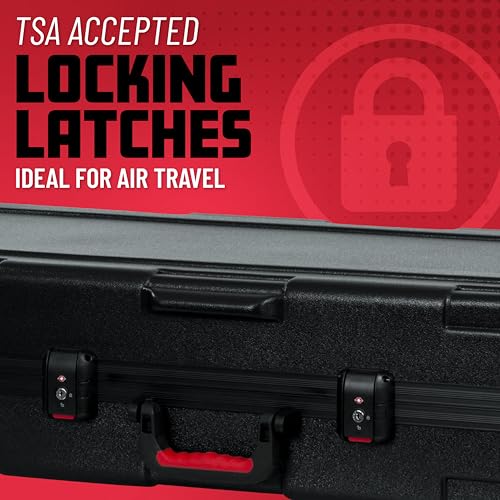 Gator Cases Frequent Flyer's Series Molded Flight Case for Slim 88-Note Keyboards with TSA Approved Locking Latches and Recessed Wheels, (GTSA-KEY88SL) - size: Slim 88-Note