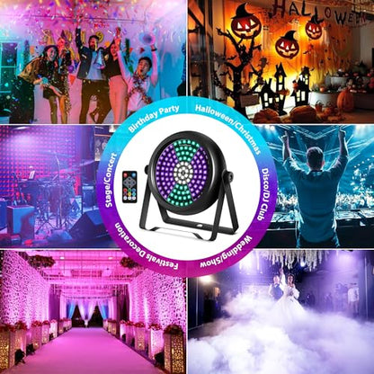 DJ Strobe Light,30W 126 LEDs RGB+W+UV 5IN1 Strobe Lights for Parties DJ Par Can Lights with Remote Control Sound Activated&Speed Control DJ Uplights for Birthday Party Halloween Festival - size: 1Pack Strobe Light