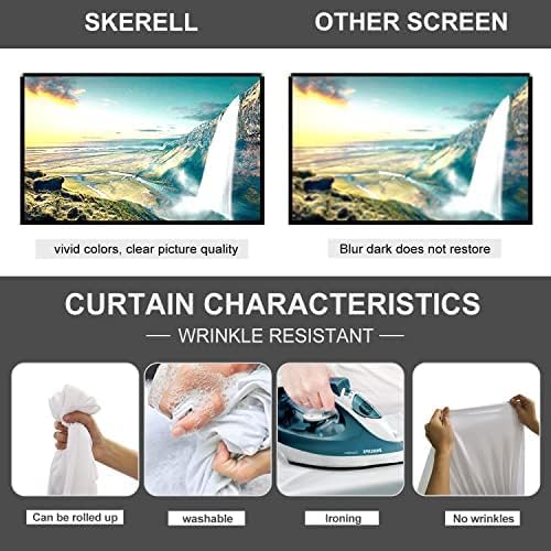 SKERELL Outdoor Projector Screen with Stand : Portable Projection Screen for Outside Theater Home Backyard Movies 80 inch [SKLI-080] - size: 80 inch