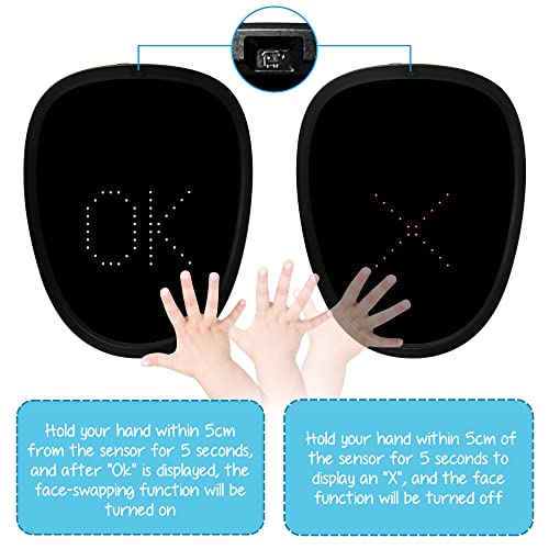Depointer Life LED Mask Gesture Sensing Light up Mask Cool Gifts for Kids | Halloween Costumes,Christmas,Boy Gifts,Coolest Gifts,Trunk or Treat,USB-C Rechargeable,Suitable for Adults And Children - style: Kids Mask Rechargeable