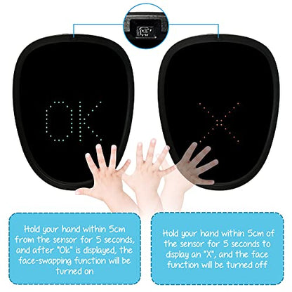 Depointer Life LED Mask Gesture Sensing Light up Mask Cool Gifts for Kids | Halloween Costumes,Christmas,Boy Gifts,Coolest Gifts,Trunk or Treat,USB-C Rechargeable,Suitable for Adults And Children - style: Kids Mask Rechargeable