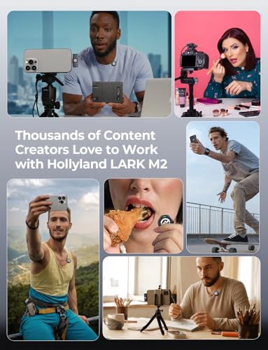 Hollyland Lark M2 Wireless Microphone for iPhone/Camera/Android/PC, 48kHz/24-bit High Fidelity Audio, 300m Range, Noise Cancelling, 40h Use, YouTube, Vlog, Streaming (2TX + 3RX + Charging Case) - color: Black, size: Combo (USB-C RX + Lightning RX + Chargi