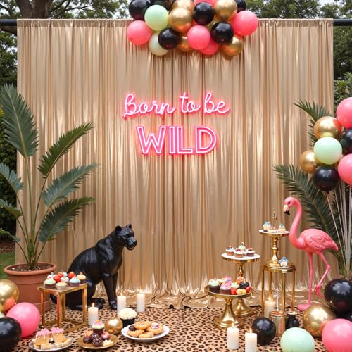 20x10ft Dark Champagne Backdrop Curtains Wedding Party Glitter Sequin Curtain Backdrop Fabric Shimmer Drapes Backdrop Bridal Baby Shower Birthday Christmas Photoshoot Background 5x10FT，4 Panels - color: Dark Champagne, size: 20ft X 10ft(4 Panels 5ft X 10f