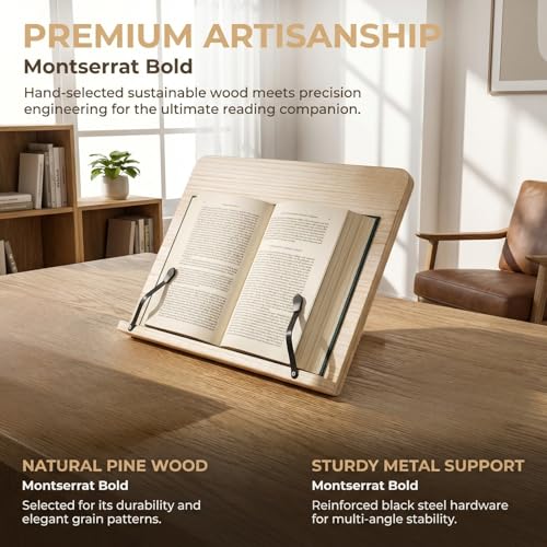Reading Rack Wooden Bookshelf - Book Stand Foldable with 8 Adjustable Positions and Page Clips,Suitable for cookbooks、iPads、laptops、Sheet Music、and Reading Stands - size: 11x7.9inch