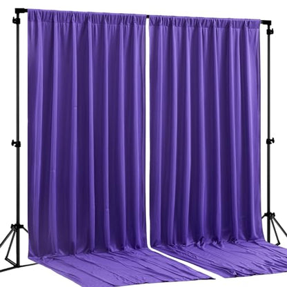 Purple Backdrop Curtains 2 Panels-Wrinkle-Free Purple Curtains Polyester Photography Drapes for Baby Shower Birthday Party Photo Background Backdrop Stand- 8 X10FT - color: Purple, size: W4' x H10'(2 panels)