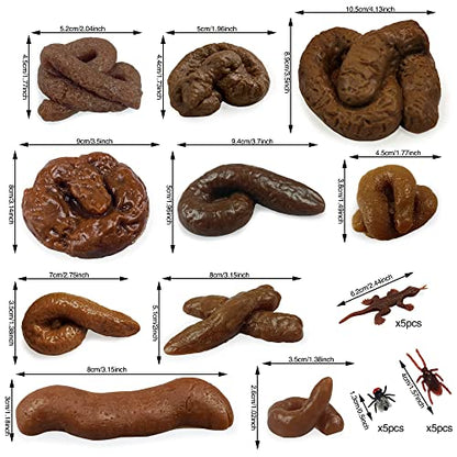 Different Shapes Fake Poo Fake Dog Poo Turd Funny Joke Tricky Toys Prank Props for Halloween April Fools' Day Prank Party