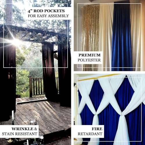 Efavormart 2 Pack 10ft x 10ft Blush Rose Gold Fire Retardant Scuba Backdrop, Luminous Wrinkle-Free Curtain Panels for Bridal Showers and Glamorous Events - color: Blush