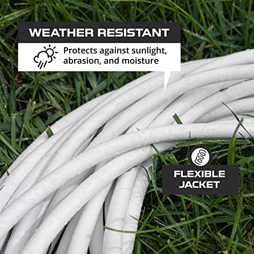 Iron Forge Cable 16 Gauge Heavy Duty White Extension Cord, 100 Ft - SJTW | 16/3 SJTW Cable, 3 Prong Grounded Plug, 13 Amp - For Landscaping, Leaf Blowers, Lights, Appliances - size: 100 Foot