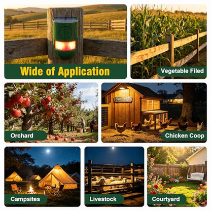 ChunHee Solar Outdoor Motion Sensor Alarm 120dB Sound 4 Mode IP65Waterproof | Loud Sound Strobe Light Security Siren Alarm Easy Set up Alarm for Home,Garden,Yard,Barn,Chicken Coop 2PC - color: GREEN-2pac