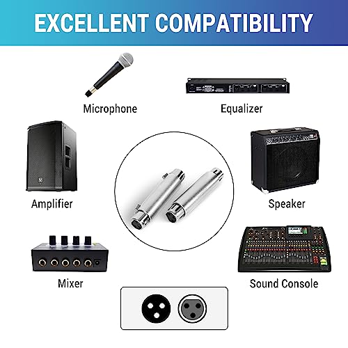 XLR Adapter 4 Pack - 2 Male to Male and 2 Female to Female XLR Connectors, Gender Changer Compatible with Mixer, Microphone, Amplifier - color: XLR Male to Male & XLR Female to Female, size: 4 Pack