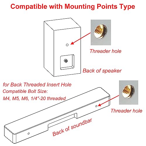 Soundbar Wall Mount Bracket for Vizio Soundbar, Speaker Wall Mounts for Surround Sound or Bookshelf Speakers, Wall Mounting Bracket Works with Most Speakers and Soundbars