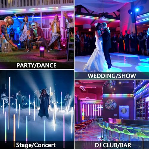 Stage Strobe Lights Bar,240W 448 LED RGBWA 5IN1 Stage Wash&Strobe DJ Light Bar DMX RDM Sound Activated 224 RGB Zones&224 Amber&White Chasing Effects for Stage Parties DJ Club Disco Wedding