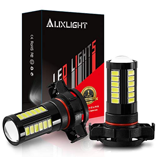 AUXLIGHT 5202 5201 12085 9009 H16 (European) LED Fog Light Bulbs 6000K Xenon White, Super Bright 2800 Lumens 33-SMD Chips LED Daytime Running Lights DRL Bulbs Replacement for Cars, Trucks (Pack of 2) - size: 5202 / 5201