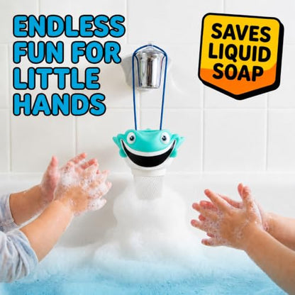 Suddy Buddy® Bubble Maker for Bathtub | Fun Kid Bubble Bath Toys | Safe Bath Bubbler for Boys & Girls Ages 3+ | Includes 1 Foam Dispenser, 1 Trading Card & 3 Super-Bubble Drops | Manny Manta Ray - style: Manta Ray