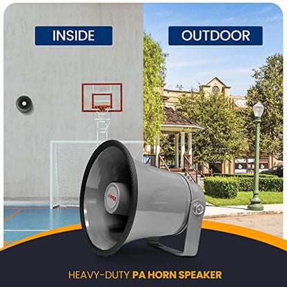 Pyle Indoor / Outdoor PA Horn Speaker - 8.1” Portable PA Speaker with 8 Ohms Impedance and 50 Watts Peak Power - Mounting Bracket and Hardware Included