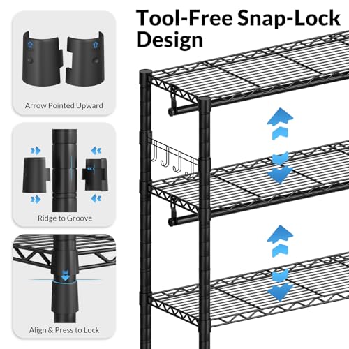 Heavy Duty Rolling Clothes Rack 3 Tiers, Metal Clothing Rack with Wheels, Adjustable Double Garment Rack, Closet Organizer System with 23.6" W x 15.7" D x 76" H, Max Load 400Lbs (Black) - color: Black, size: 23.6" W x 15.7" D x 76" H
