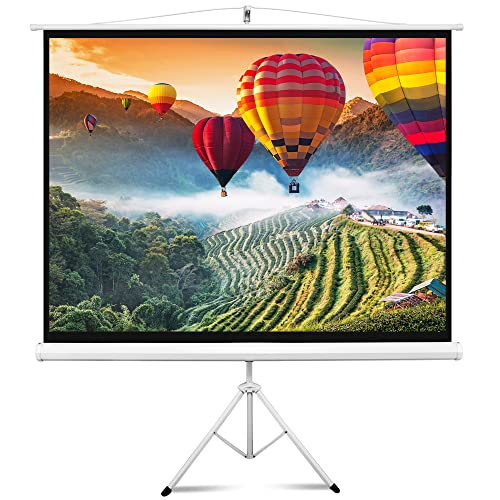 PyleHome Universal Floor Standing Portable - Fold-Out Roll-Up Tripod Manual, Mobile Movie Screen, Home Theater Cinema Wedding Party Office Presentation, Quick Assembly - size: 84 inch