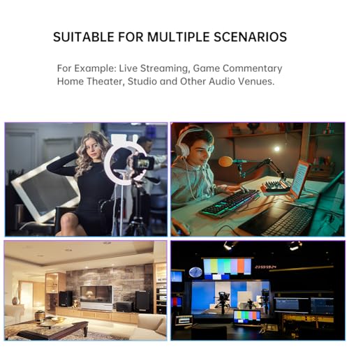 2 Channel Stereo Audio Mixer, 3.5mm Mini Audio Mixer Line Mixer, Low-Noise DC 5V Support Music Creation, Sub Mixing, Live Broadcast, As Guitars, Bass, Keyboards Mixer