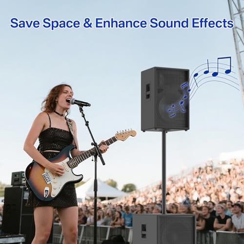Aiweiwa 16 Inch Extended M20 Speaker Pole Mount for PA/DJ Subwoofes - Heavy-Duty Speaker Poles for Subwoofers Fits Speakers with M20 Threaded Mounts and 35mm Mount Subwoofer Pole Up to 121LBS, 2 Pack