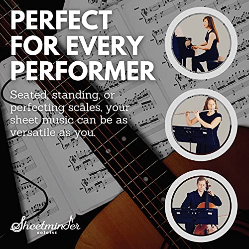 Soloist (5-Pack) - Printed Sheet Music Organizer/No Page Turning, Windproof on Music Stand, No Plastic Sleeves, Easily Mark Fingering/Perfect for Students, Teachers, Bands, Performers