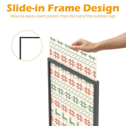 lesolar 4-Tier Floor-Standing Magazine Rack with Poster Board Stand | Metal Magazine Rack with Wheels, Newspaper Holder, Brochure Display Stand, Poster Sign Holder for Exhibitions Store Business