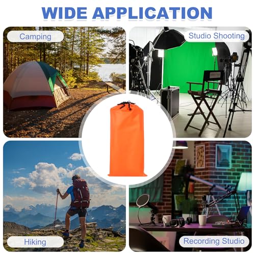 18 x 10 Inch Tripod Monopod Case Bag, Oxford Cloth Foldable Tripod Carrying Case Bag with Drawstring, Fits Speaker/Light Stand/Studio/Outdoor/Travel/Camping, Orange - size: 18x10 Inch