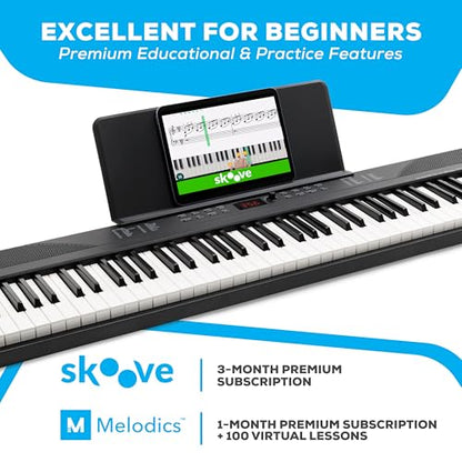 Alesis Recital Play 88-Key Piano Keyboard Bundle | Portable, 480 Voices, Split/Layer Modes, Includes Lessons, Stand, Sustain Pedal, Headphones, Carry Bag, for Beginners - size: 88 keys + accessories, style: Recital Play w/ Accessories