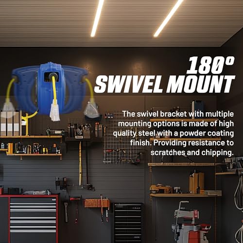 Goodyear Extension Cord Reels (12AWG x 40 FT (SJTOW Cable) w/LED Light-Up Tap)