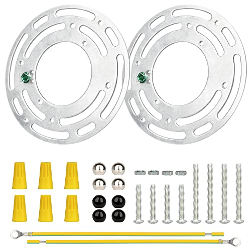 Helunsi Universal Light Crossbar, 2 Sets 4" Light Fixture Mounting Bracket | Universal Circle Crossbar With Full Accessories, Ceiling Mounting Bracket For Ceiling Fan & Lamp Fixtures
